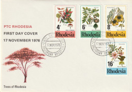 Rhodesia - 1976 - Rhodesia - Flowering Trees - Complete Set On FDC - Rhodesien (1964-1980)