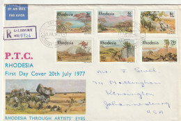 Rhodesia - 1977 - Landscape Paintings Through Artists' Eyes Different Order - Complete Set On FDC - Rhodesien (1964-1980)