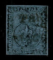 Antichi Stati Italiani - Parma - 1852 - 40 Cent Azzurro Chiaro (5a) - Usato - Cert. R. Diena - Altri & Non Classificati