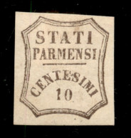 Antichi Stati Italiani - Parma - 1859 - 10 Cent (14) - Gomma Originale - Cert. R. Diena - Sonstige & Ohne Zuordnung