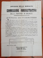 Antichi Stati Italiani - Romagne - Governo Delle Romagne - Bologna 24 Agosto 1859 - Avviso Di Vigesima - Intero Manifest - Altri & Non Classificati