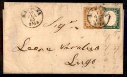 Antichi Stati Italiani - Sardegna - 10 Cent (14Df) + 5 Cent (13D) Su Lettera Da Ravenna A Lugo Del 19.1.63 Via Faenza - Otros & Sin Clasificación