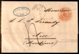 Antichi Stati Italiani - Sardegna - Verbano (P.ti 13) - Lettera Da Basilea A Nizza Del 18.12.1852 - Tassata - Sonstige & Ohne Zuordnung