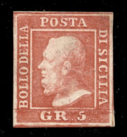 Antichi Stati Italiani - Sicilia - 1859 - 5 Grana (11) Seconda Tavola - Gomma Originale - Cert. R. Diena - Altri & Non Classificati