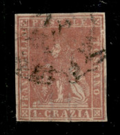 Antichi Stati Italiani - Toscana - 1857 - 1 Crazia (12) Con Margini Completi - Usato - Autres & Non Classés