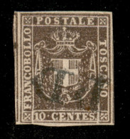 Antichi Stati Italiani - Toscana - 1860 - 10 Cent (19) Usato - Parte Di 2 Vicini Ai Lati - Cert. AG - Altri & Non Classificati