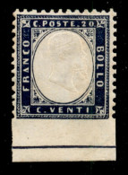 Regno - Vittorio Emanuele II - 1862 - 20 Cent (2) Non Dentellato In Basso Con Grande Bordo Foglio - Gomma Integra - Otti - Autres & Non Classés