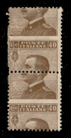 Regno - Vittorio Emanuele III - 1908 - 40 Cent Michetti (84me - Varietà) - Coppia Verticale Con Dentellature Orizzontali - Otros & Sin Clasificación