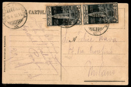 Regno - Vittorio Emanuele III - Coppia Del 5 Cent (97) Su Cartolina Da Venezia A Milano Del 26.4.1912 - Andere & Zonder Classificatie