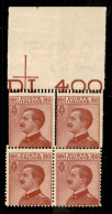 Regno - Vittorio Emanuele III - 1917/20 - Michetti Quartina 60 Cent Con Doppia Dentellatura Sulla Fila Superiore(111l) - - Other & Unclassified