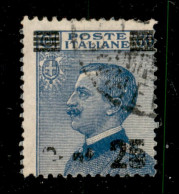 Regno - Vittorio Emanuele III - 1924 - 25 Cent Su 60 Cent Michetti (178 Varietà) - Soprastampa Parziale - Usato - Non Ca - Other & Unclassified