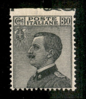 Regno - Vittorio Emanuele III - 1925 - Michetti 30 Cent Non Dentellato In Alto Con Bordo Foglio (185b) Nuovo Con Irrilev - Otros & Sin Clasificación