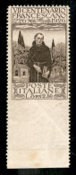 Regno - Vittorio Emanuele III - 1926 - San Francesco 5 Lire + 2,50 Non Dentellato In Basso (197e) - Gomma Integra - Other & Unclassified