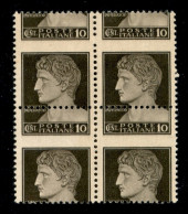 Regno - Luogotenenza - 1945 - Quartina Del 10 Cent (536c) Con Dentellatura Spostata (cent 10 In Alto) - Gomma Integra - Other & Unclassified