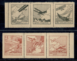 Regno - Posta Aerea - 1915/1918 - Chiudilettera - Aerei In Volo - Due Trittici - Gomma Originale - Other & Unclassified