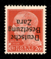 Occupazioni Straniere Di Territori Italiani - Occupazione Tedesca - Zara - 1943 - 20 Cent (4b) Con Soprastampa Capovolta - Andere & Zonder Classificatie