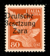 Occupazioni Straniere Di Territori Italiani - Occupazione Tedesca - Zara - 1943 - 80 Cent (4/IIbb Aerea- Secondo Tipo) C - Sonstige & Ohne Zuordnung