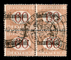 Uffici Postali All'Estero - Levante - Costantinopoli - 1922 - 60 Cent (3bab) - Quartina Usata Con Soprastampe A Sinistra - Otros & Sin Clasificación