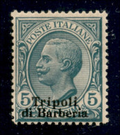 Uffici Postali All'Estero - Levante - Tripoli Di Barberia - 1909 - 5 Cent (3) - Gomma Originale - Molto Bello - Sonstige & Ohne Zuordnung
