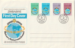 Zimbabwe - 1980 - Rotary International - Complete Set On FDC - Zimbabwe (1980-...)