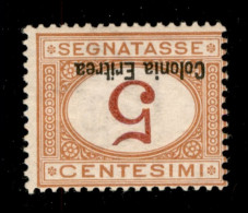 Colonie - Eritrea - 1920 - 5 Cent (14a) - Cifra E Soprastampa Capovolte - Gomma Integra - Raybaudi - Otros & Sin Clasificación