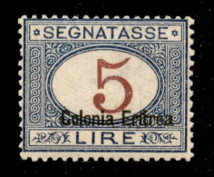 Colonie - Eritrea - 1920 - 5 Lire (23) - Gomma Integra - Otros & Sin Clasificación