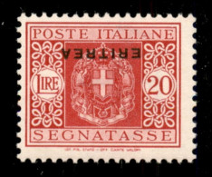 Colonie - Eritrea - 1934 - 20 Lire (38a) Con Soprastampa Capovolta - Gomma Integra - Oliva + Diena - Sonstige & Ohne Zuordnung