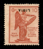 Colonie - Libia - 1922 - 10 Cent Vittoria (35a) Con Soprastampa Capovolta - Gomma Originale Con Lieve Traccia Di Linguel - Andere & Zonder Classificatie