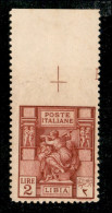 Colonie - Libia - 1929 - 2 Lire Sibilla (57c) Non Dentellato In Alto (bordo Foglio) - Gomma Integra - Autres & Non Classés