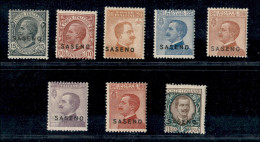 Colonie - Saseno - 1923 - Soprastampati (1/8) - Serie Completa - Gomma Originale Con Prima Linguella - 20 Cent Con Sopra - Altri & Non Classificati