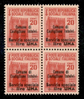 Emissioni Locali - Castiglione D'Intelvi - 1945 - 20 Cent + 1 Lira (5) In Quartina - Gomma Integra - Altri & Non Classificati