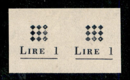 Emissioni Locali - Guidizzolo - 1945 - Prova Di Macchina Della Soprastampa (1 + 1 Varietà) - Coppia Con Decalco A Sinist - Altri & Non Classificati