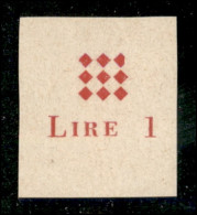 Emissioni Locali - Guidizzolo - 1945 - Prova Del 1 Lira Su 10 Cent (1A - Rosso) - Senza Gomma - Cert Raybaudi - Altri & Non Classificati