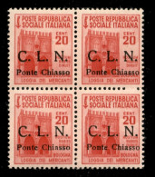 C.L.N. - Ponte Chiasso - 1945 - 20 Cent (3 + 3ba) - Quartina Con C Punto Piccolo Nella Coppia Di Destra - Gomma Integra - Other & Unclassified