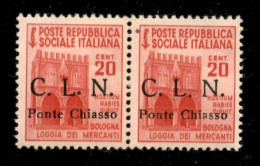 C.L.N. - Ponte Chiasso - 1945 - 20 Cent (3ba + 3bb) - C Punto Piccolo + L Punto Piccolo In Coppia - Gomma Integra - Other & Unclassified