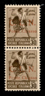 C.L.N. - Ponte Chiasso - 1945 - 30 Cent (5 + 5bb) - Coppia Verticale Con L Punto Piccolo (in Basso) - Gomma Integra Con  - Andere & Zonder Classificatie