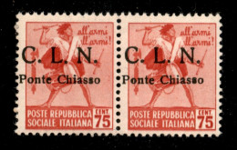 C.L.N. - Ponte Chiasso - 1945 - 75 Cent (7aa) - Coppia Orizzontale Con Soprastampe A Sinistra - Gomma Integra - Andere & Zonder Classificatie