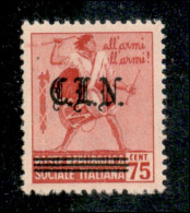 C.L.N. - Torino - 1945 - Scambio Di Soprastampa - 75 Cent (Unificato/Errani 10) Con Soprastampa Del 20 Cent - Gomma Inte - Andere & Zonder Classificatie