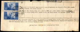 Repubblica - Coppia Del 30 Lire Costituzione (579) Su Ricevuta Di Modulo Amministrativo Postale - Vignola 3.6.48 - Sonstige & Ohne Zuordnung