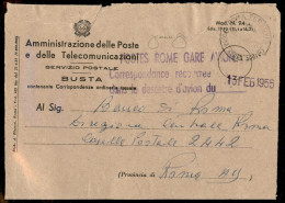 1955 - Busta Di Servizio Delle Poste Con Timbro "posta Recuperata" Relativa All'incidente Aereo Sul Monte Terminillo Del - Other & Unclassified