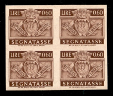 San Marino - 1945 - 60 Cent (73a) - Quartina Non Dentellata - Gomma Integra - Other & Unclassified