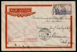 Europa - Francia - 1939 (1 Giugno) - Francia Polonia - Muller 455 - Aerogramma Del Volo - Autres & Non Classés