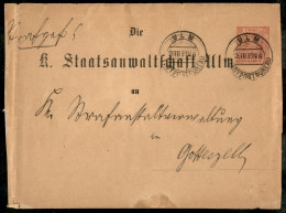 Europa - Germania - Wuttemberg Privat Post - Busta Speciale Da 10 Pfennig Da Ulm A Gmund Del 26.3.1891 - Autres & Non Classés