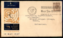 Europa - Gran Bretagna - 1947 (19 Maggio) - Londra Ginevra - Muller 580 - Aerogramma Del Volo - Andere & Zonder Classificatie