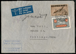 Europa - Svizzera - 1937 (17 Giugno) - Aerogramma Da La Chaux A Santiago Del Cile - Other & Unclassified