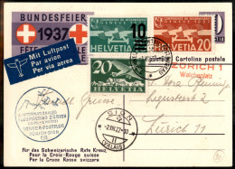 Europa - Svizzera - 1937 (1 Agosto) - Zurigo Sion - Muller 405 - Cartolina Postale Per Zurigo - Other & Unclassified