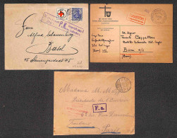 Europa - Svizzera - 1915/1939 - Posta Militare - Tre Buste (una Raccomandata) E Tre Cartoline In Franchigia Del Periodo - Sonstige & Ohne Zuordnung