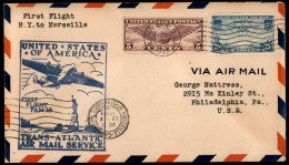 Oltremare - Stati Uniti D'America - 1939 (20 Maggio) - New York Marsiglia (Philadelphia) - Primo Volo F.a.m. 18 - Sonstige & Ohne Zuordnung