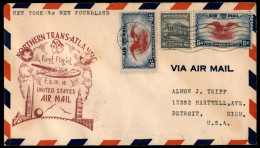 Oltremare - Stati Uniti D'America - 1939 (24 Giugno) - New York Botwood (Detroit) - Primo Volo F.a.m. 18 - Sonstige & Ohne Zuordnung