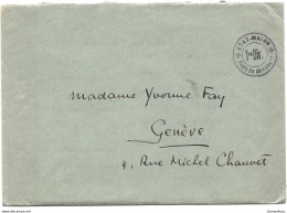 208 - 38 - Enveloppe Avec Cachet Poste De Campagne  "Etat. Major 1re Div" 1941  Avec Contenu - Cartas & Documentos